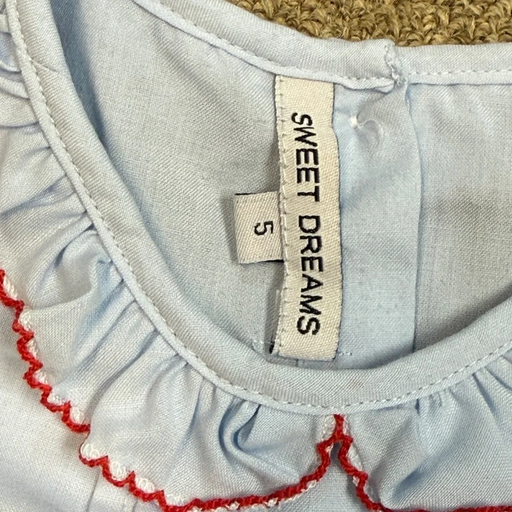 Sweet Dreams: Girls Light Blue Candy Cane Night Gown, Size 5
